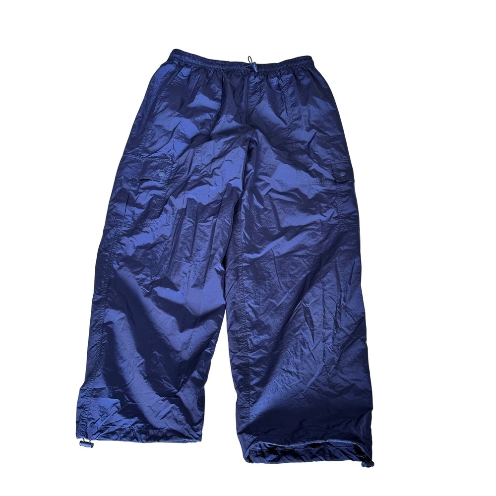 Victoria's Secret PINK Navy Blue Cargo Track Pants Parachute Wide Leg Large